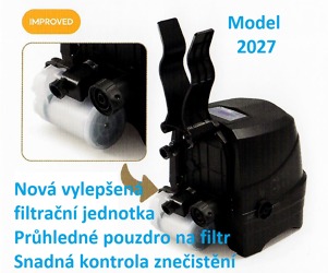 nová jednotka 2027 -filtr již nepřekáží ve vaně, ale je zvenku na jednotce. Větší filtr S2.